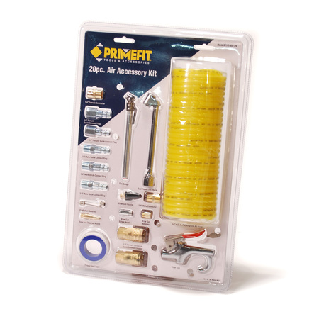 Primefit 20-piece Accessory Kit/ w Brass Coupler / Recoil Air Hose IK1016S-20